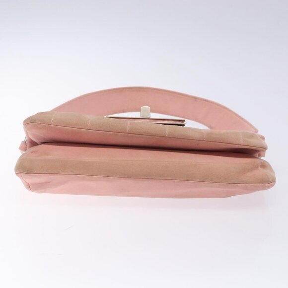 CHANEL Choco Bar Shoulder Bag Suede Pink Silver CC Auth 132385 - Picture 6 of 16